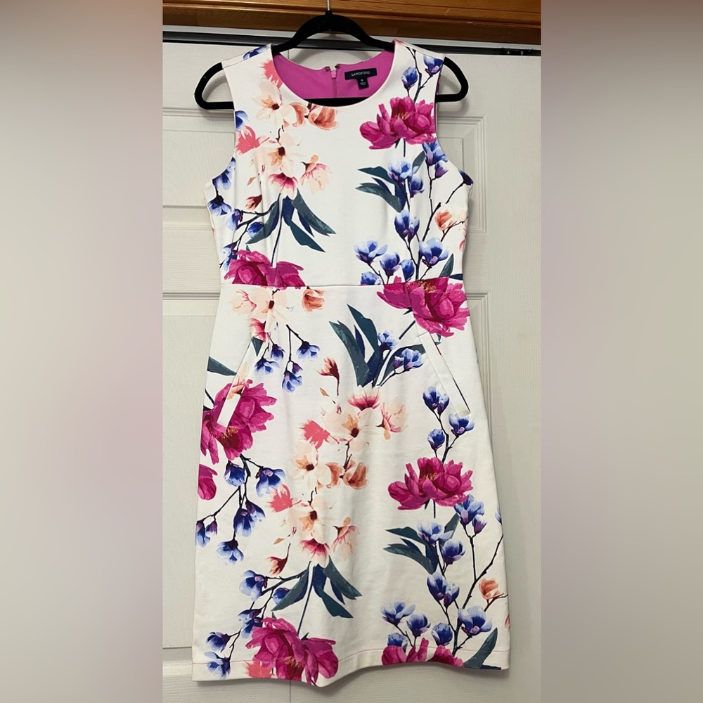Lands End flowered print dress Size 8